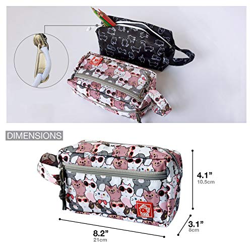 Flock Three 2pack Multi Purpose Pouch Pencil Toiletry Case Pen Holder Stationery Mack UP Purse