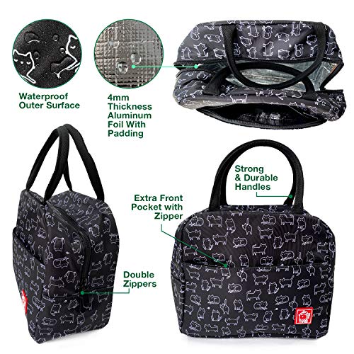 Flock Three Waterproof Lunch Bag with Front Padded Pocket for Work